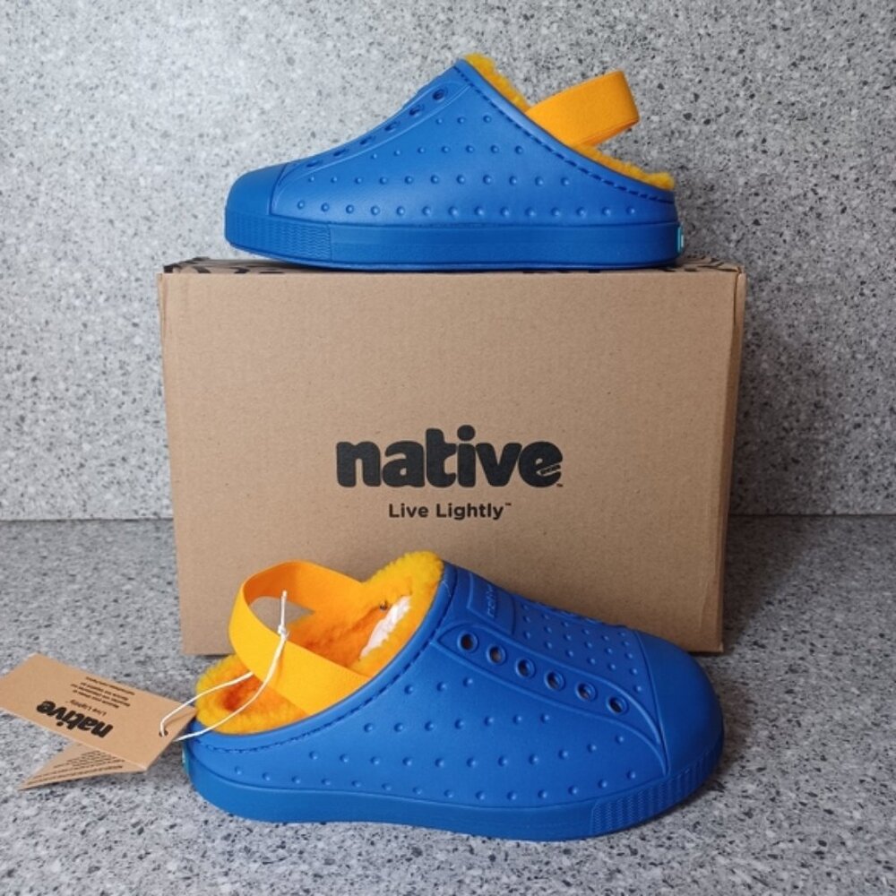 NATIVE Cozy Slip On Blue Jefferson Shoes Kids Footwear 6T 7T 8T 9T 10T